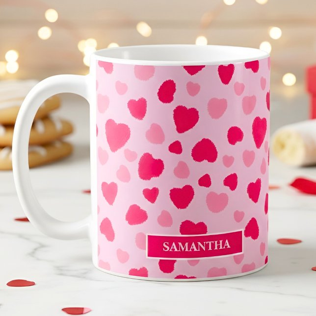 Blush Pink Watercolor Hearts Valentine’s Gift Coffee Mug (Creator Uploaded)