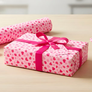 Blush Pink Watercolor Hearts Valentine’s Wrapping Paper