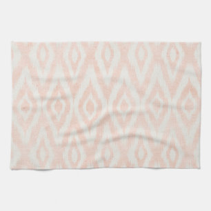 Blush Pink Watercolor Ikat Geometric Painted Print Kitchen Towel