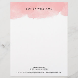 Blush Pink Watercolor Office Letterhead