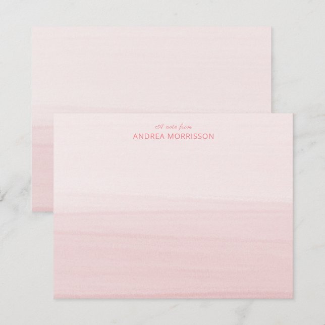 Blush Pink Watercolor Ombre Card (Front/Back)