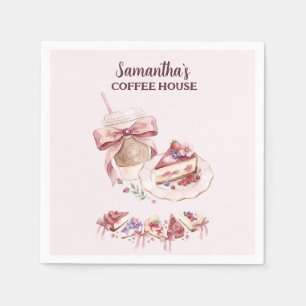 Blush Pink Watercolor Patisserie Cafe Branding Napkin
