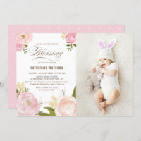 Blush Pink Watercolor Peonies Photo Blessing