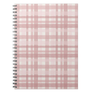 Blush Pink Watercolor Plaid Pattern | Modern Soft  Notebook
