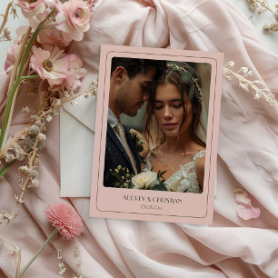 Blush Pink Watercolor Poppy Wedding Thank you Card