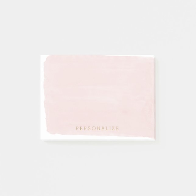 Blush Pink Watercolor Post-it Notes (Front)