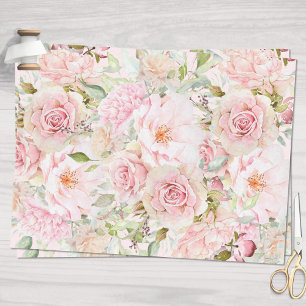 Blush Pink Watercolor Rose Flower Floral  Tissue Paper
