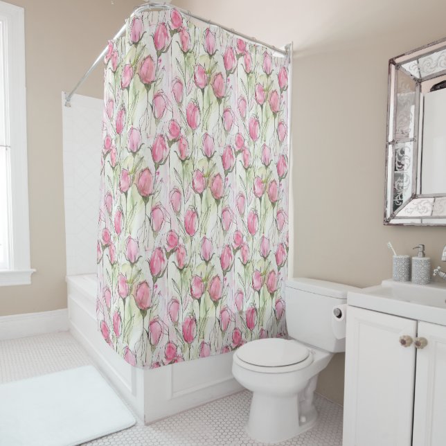 Blush Pink Watercolor Rosebuds (In Situ)