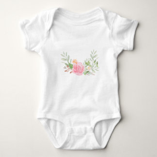 Blush pink watercolor roses baby bodysuit
