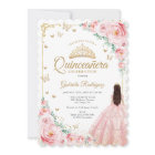 Blush Pink Watercolor Roses Gold Quinceanera