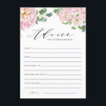 Blush Pink Watercolor Roses Wedding Advice Card<br><div class="desc">Give advice to the newlyweds with this pretty floral wedding advice cards. It features watecolor illustrations of garden roses,  hydrangeas and eucalyptus bouquets with an elegant script. Personalize by adding names and other details. These blush pink floral advice cards are perfect for spring and garden weddings.</div>