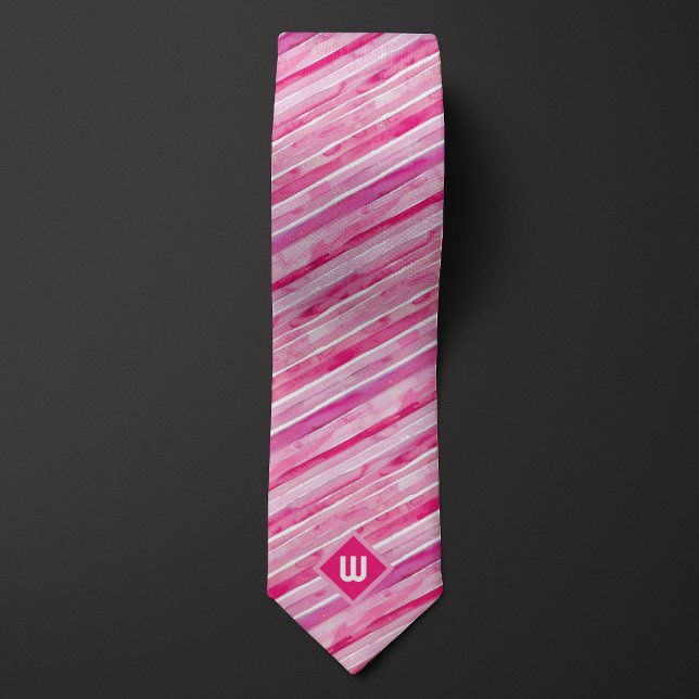 Blush Pink Watercolor Striped Tie (Creator Uploaded)