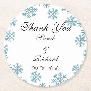 Blush Pink, Watercolor Wedding Thank You   Round Paper Coaster