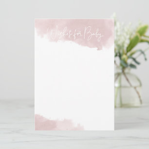 Blush Pink Watercolor Wishes for Baby Note Cards