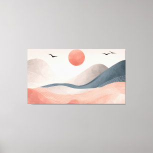 Blush Pink Wave Harmony Canvas Print