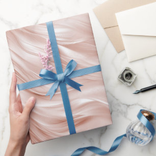 Blush Pink Wavy Streaks Wedding Wrapping Paper