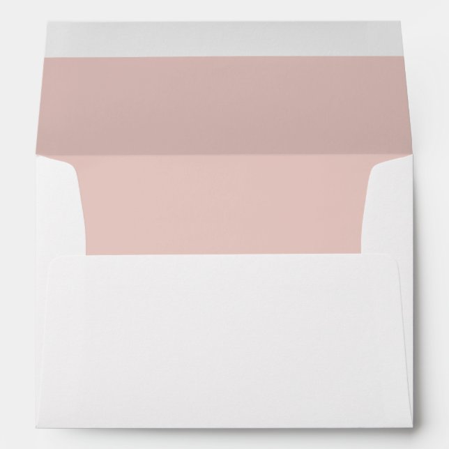 Blush Pink Wedding Elegant Modern Return Address Envelope (Back (Bottom))