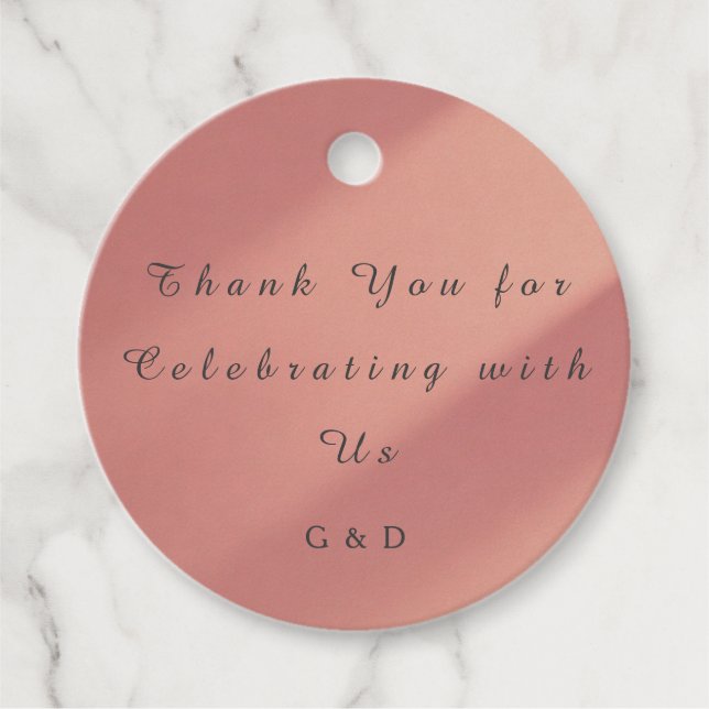 Blush Pink Wedding Favour Tag (Front)