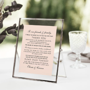 Blush Pink Wedding Guest Thank You Card
