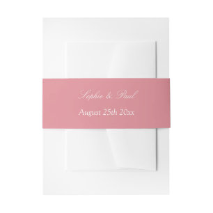 Blush Pink Wedding Invitation Belly Band