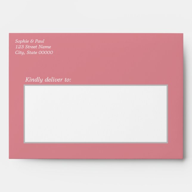 Blush Pink Wedding Invitation Envelope (Front)