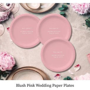 Blush Pink Wedding  Paper Plate