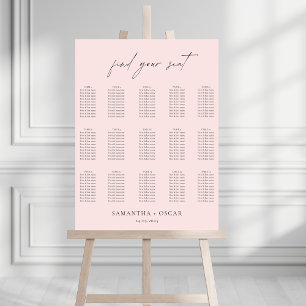 Blush Pink Wedding Seating Chart   Find Your Seat