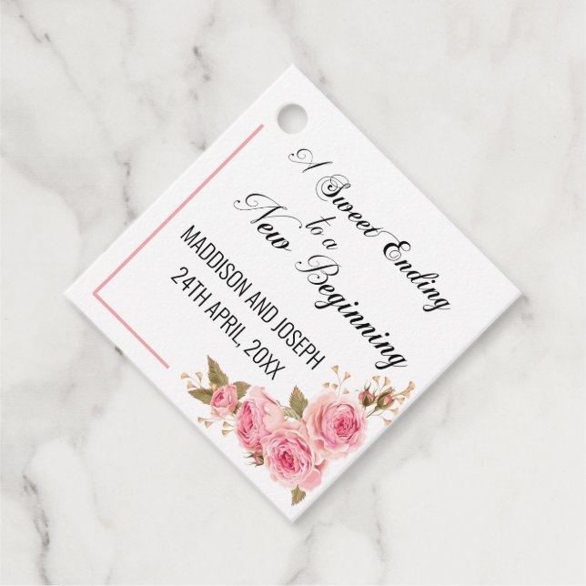 Blush Pink Wedding Tag (Front)