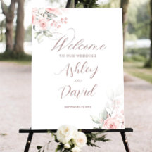 Blush Pink Wedding Welcome Sign, Soft Pink Editabl