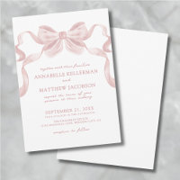 Blush Pink Whimsical Bow Elegant Wedding