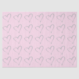 Blush Pink Whimsical Hearts Tissue Paper