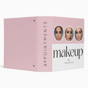 Blush Pink White 3 Photo MUA Appointments Binder