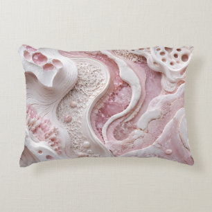 Blush Pink White Abstract Soft Feminine Art Gift Accent Pillow