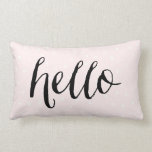 Blush Pink & White Confetti Dots Hello Pillow<br><div class="desc">Modern and whimsical pillow featuring hand lettered script and confetti dots.</div>
