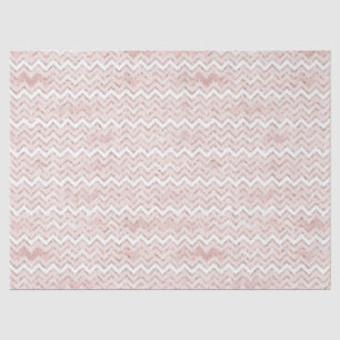 Blush Pink White Glam Glitter Zig Zag   Tissue Paper