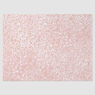 Blush Pink White Glitter Leopard Print         Tissue Paper