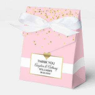 Blush Pink White Gold Heart Party Favour Wedding Favor Box
