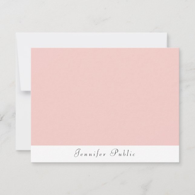 Blush Pink White Handwritten Modern Template (Front)