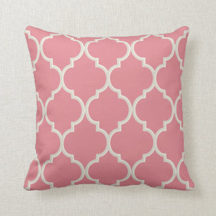 Blush Pink & White Quatrefoil Pattern   DIY Colour Throw Pillow