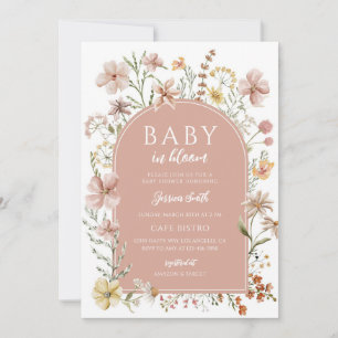 Blush Pink Wildflower Baby Shower Invitation