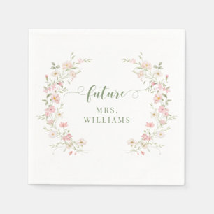 Blush Pink Wildflower Future Mrs Bridal Shower Nap Napkin