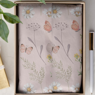 Blush Pink Wildflower Tissue Paper
