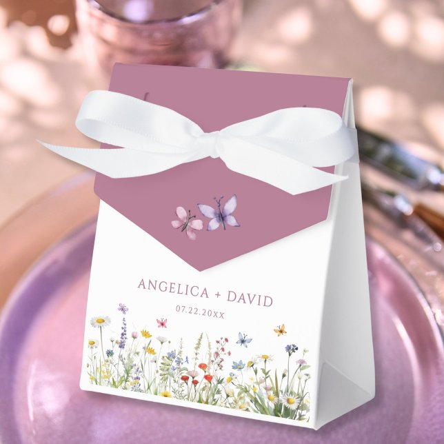 Blush Pink Wildflower Wedding Favour Box (Creator Uploaded)