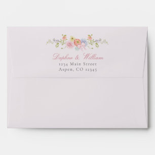 Blush Pink Wildflowers and Bows Envelope