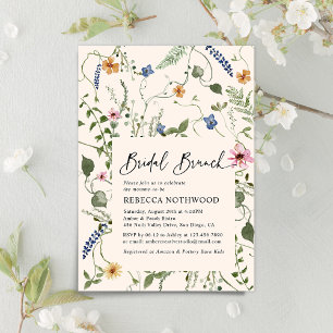 Blush Pink Wildflowers Bridal Brunch Shower Invitation
