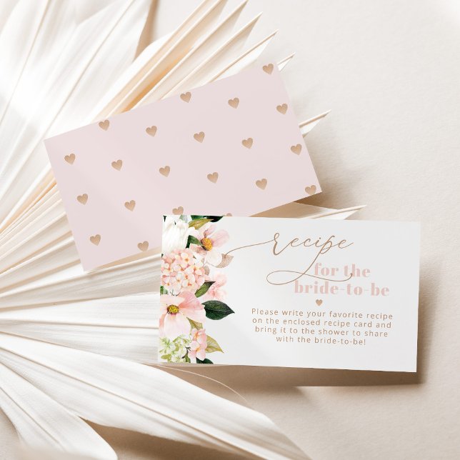 Blush pink wildflowers Recipe for the bride to be Enclosure Card (Creator Uploaded)