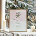 Blush pink Winter Christmas tree mom-osa bar Poster<br><div class="desc">Blush pink Winter Christmas tree mom-osa bar poster.
Matching items available.</div>