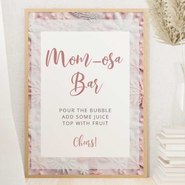 Blush Pink Winter Mom-osa Bar Poster (Creator Uploaded)