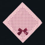 Blush Pink With Burgundy Hearts & Bow Monogram Pet Bandana<br><div class="desc">Pastel Coral Blush Pink,  dotted with burgundy hearts,  and finished with a girly merlot burgundy bow...  then monogrammed and personalized with your pet's name. Background colour,  and text style,  size and colour can be changed,  using the edit menu.</div>