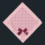 Blush Pink With Burgundy Hearts & Bow Monogram Pet Bandana<br><div class="desc">Pastel Coral Blush Pink,  dotted with burgundy hearts,  and finished with a girly merlot burgundy bow...  then monogrammed and personalized with your pet's name. Background colour,  and text style,  size and colour can be changed,  using the edit menu.</div>